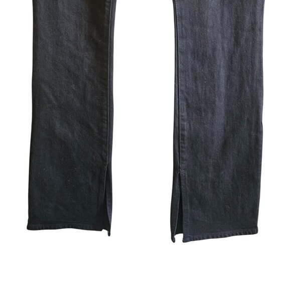 Faye Demi Boot Jean With Slit in Paint it Black Colorway - Picture 5 of 11